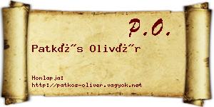 Patkós Olivér névjegykártya