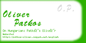 oliver patkos business card